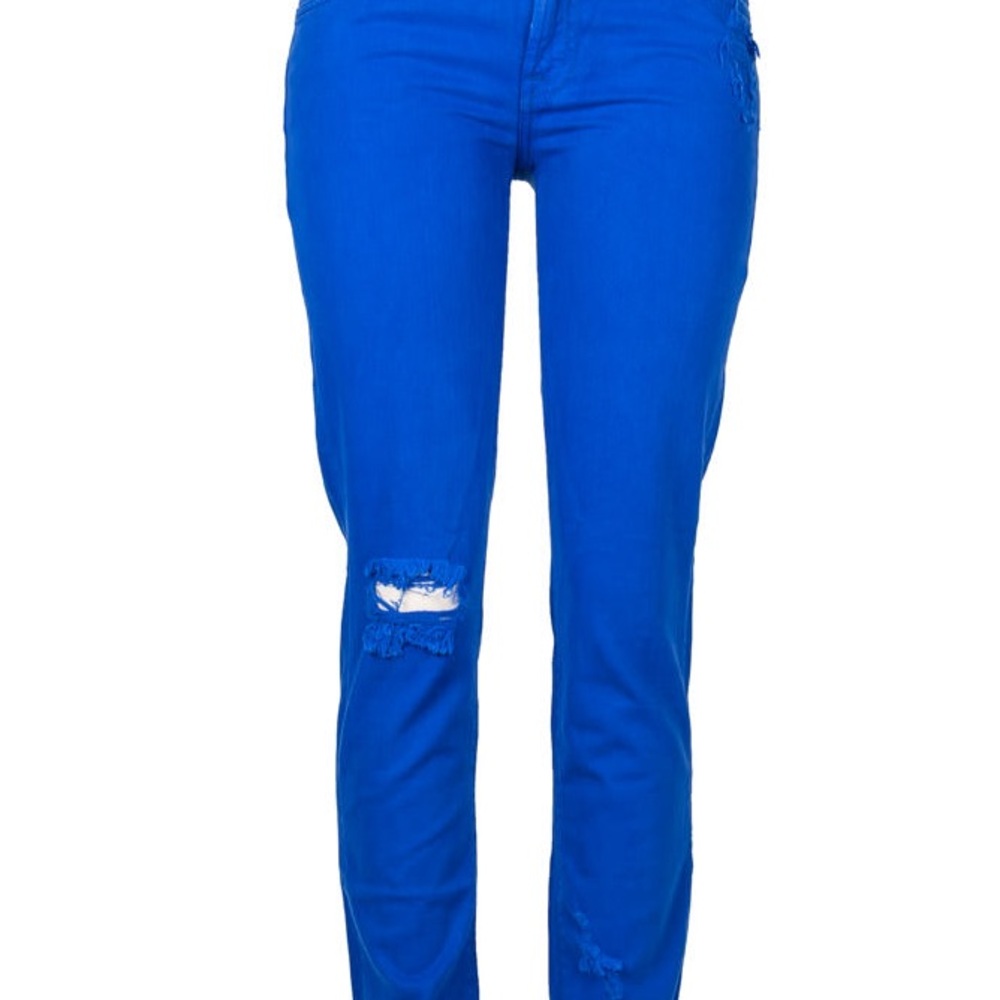 7 for All Mankind Blue Distressed Jeans